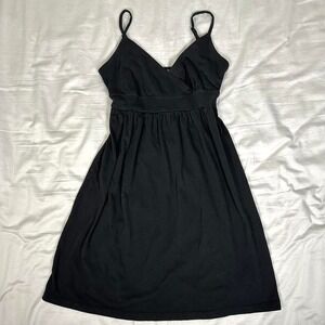 y2k Old Navy black babydoll skater grunge emo mini-midi dress